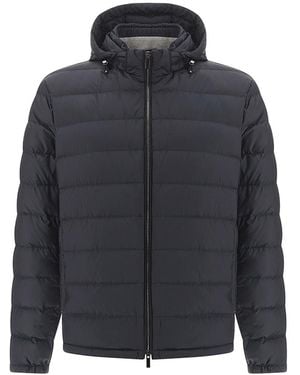Paul & Shark Technical Ultralight Down Jacket With Alcantara Details - Grey