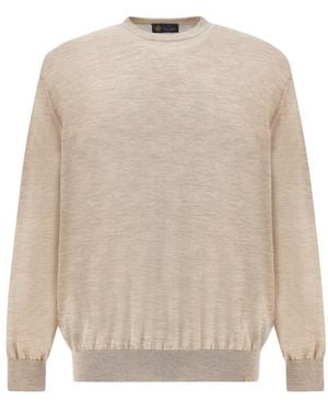 Paul & Shark Cashmere And Silk Crew Neck Sweater - White