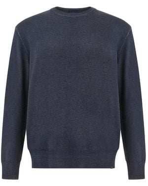 Paul & Shark Wool Crew‑Neck Jumper, Garment Dyed - Blue