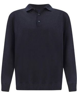 Paul & Shark Cashmere And Silk Polo Shirt - Blue