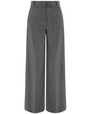 Paul & Shark Palazzo Wool Trousers - Grey