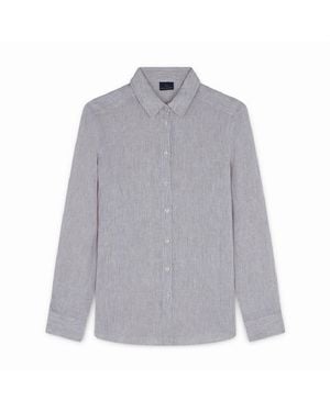 Paul & Shark Striped Linen Shirt - Grey