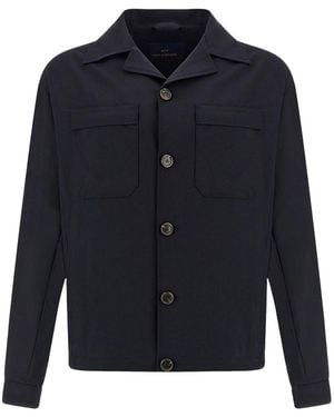 Paul & Shark Tech Wool Overshirt - Blue