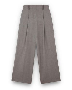 Paul & Shark Wool Stretch Wide Leg Trousers - Grey