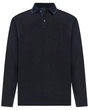 Paul & Shark Aqua Touch Cotton Polo Shirt With Shark Fin Embroidery - Blue