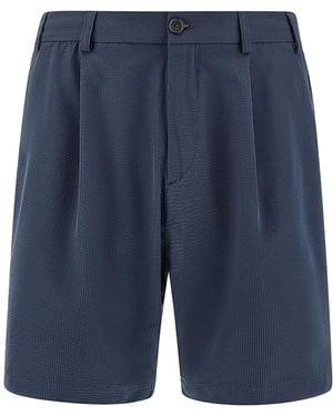 Paul & Shark Bermuda Seersucker Con Pince, Uomo, Taglia - Blu