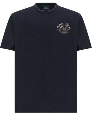 Paul & Shark Cotton Jersey T-Shirt With International Sailing Club Embroidery - Blue