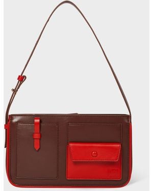 Paul Smith Leather Pocket Pochette Bag - Red