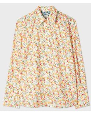 Paul Smith Coral 'Ditsy Floral' Print Shirt - Natural
