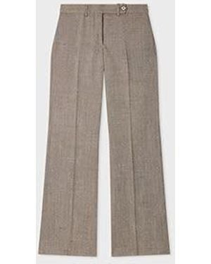 Paul Smith Flecked Wool-Viscose Bootcut Pants - Gray
