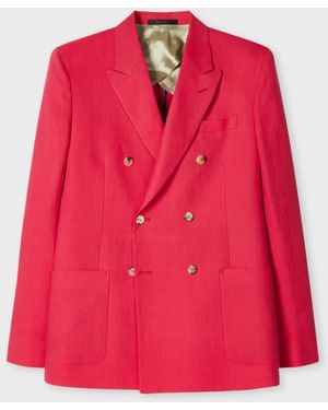 Paul Smith Fuchsia Linen Double-Breasted Blazer - Red
