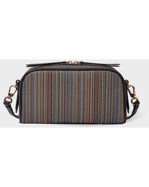 Paul Smith 'Signature Stripe' Cross Body Bag - Brown