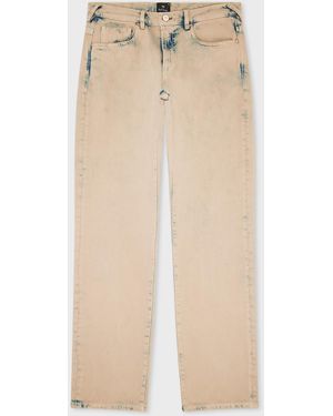 Paul Smith Relaxed Tapered-Fit Bleach-Wash Jeans - Natural