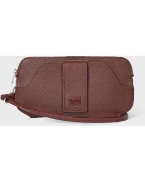 Paul Smith Leather Travel Pouch - Brown