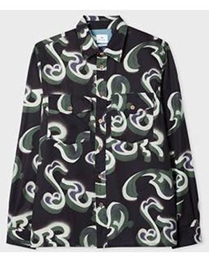 Paul Smith 'Waltzer' Lyocell-Cotton Long Sleeve Shirt - Black