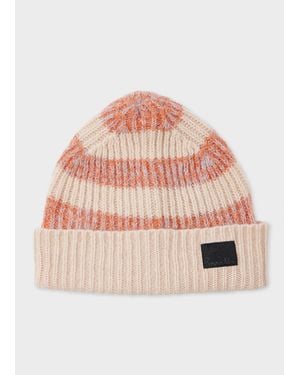 Paul Smith And Lambswool-Blend Block Stripe Beanie - Pink