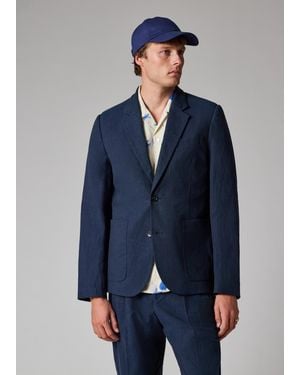 Paul Smith Linen-Cotton Buggy-Lined Blazer - Blue