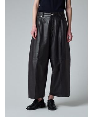 Paul Smith Barrel-Leg Leather Pants - Black