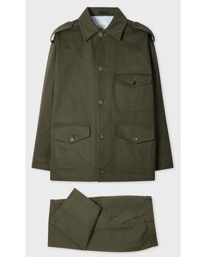 Paul Smith Khaki Cotton Herringbone Co-Ord - Green