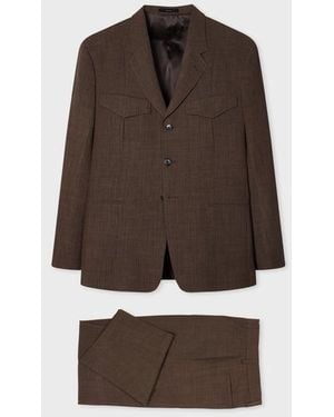 Paul Smith Crepe Viscose-Wool Two-Piece Suit - Brown