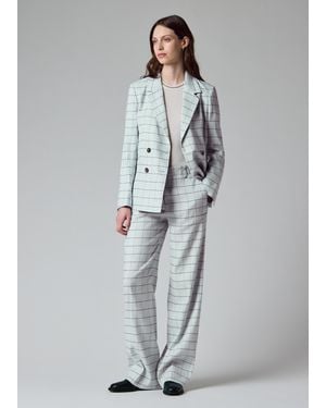 Paul Smith Light Windowpane Double-Breasted Blazer - Gray