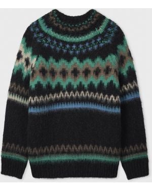 Paul Smith Fair Isle Wool-Alpaca Sweater - Green
