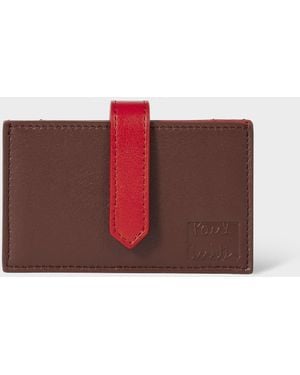 Paul Smith Colorblock Leather Card Holder - Red