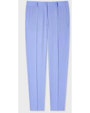 Paul Smith Dusty Wool Hopsack Pleated Pants - Blue