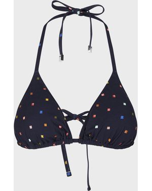 Paul Smith 'Tile Spot' Bikini Top - Blue