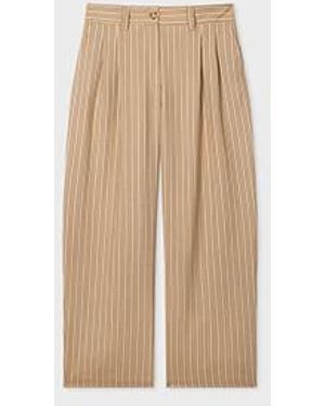Paul Smith Wool Stripe Pants - Natural