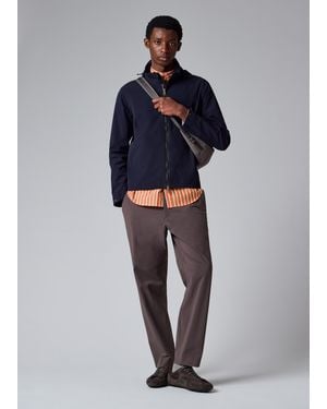 Paul Smith Stripe Grandad-Collar Shirt - Blue