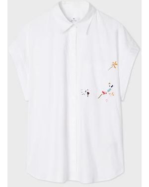 Paul Smith 'Brushstroke' Embroidered Shirt - White