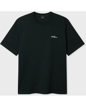 Paul Smith Dark Logo Embroidery Cotton T-Shirt - Black