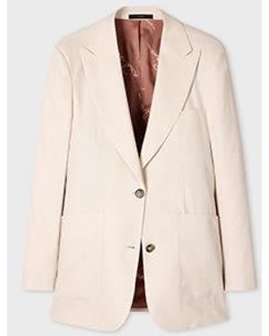 Paul Smith Ivory Linen-Wool Blend Patch Pocket Blazer - Natural