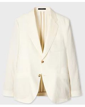 Paul Smith Ivory Linen Two-Button Blazer - Natural