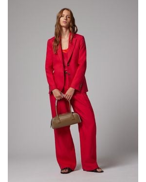 Paul Smith Fuchsia Wide-Leg Linen Pants - Red