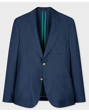 Paul Smith Wool-Viscose Patch-Pocket Blazer - Blue