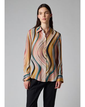 Paul Smith Silk-Blend 'Dusky Swirl' Print Shirt - Multicolor