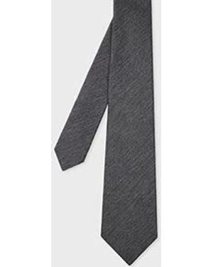 Paul Smith Silk-Wool Blend Textured Tie - Gray