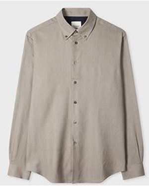 Paul Smith Oatmeal Cotton-Lyocell Flannel Shirt - Gray