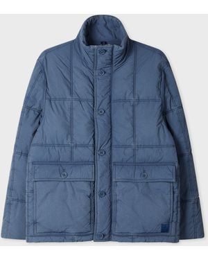 Paul Smith Enzyme-Washed Padded Jacket - Blue