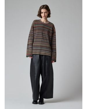 Paul Smith Oversized 'Signature Stripe' Sweater - Gray