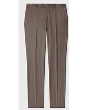 Paul Smith Tapered-Fit Overdyed Wool-Cashmere Flannel Pants - Brown