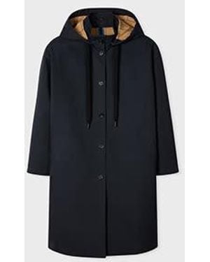Paul Smith Cotton-Blend Hooded Coat - Blue