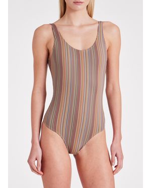 Paul Smith 'Signature Stripe' Swimsuit - White