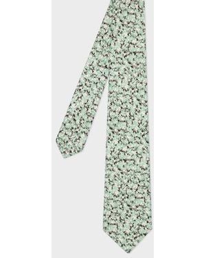 Paul Smith Light 'Digital Floral' Print Tie - Green