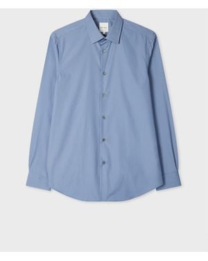 Paul Smith Tailored-Fit Cotton Poplin Shirt - Blue