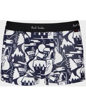 Paul Smith 'Houses' Print Boxer Briefs - Blue