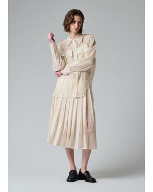 Paul Smith Ecru Cotton-Silk Organza Shirt - White