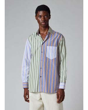 Paul Smith And Mix Up Stripe Cotton Shirt - Gray